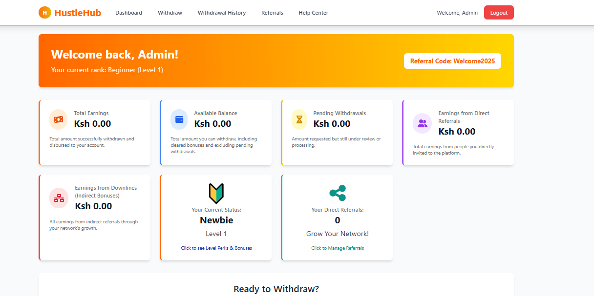 HustleHub Dashboard